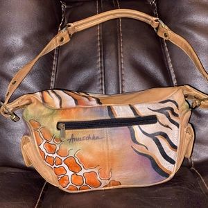 NWOT Hand Painted Leather Anuschka hand bag